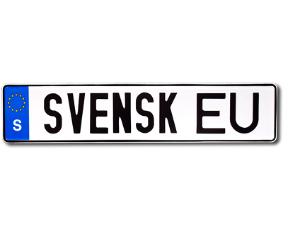 03a. Swedish plate with blue EU-sign 520 mm